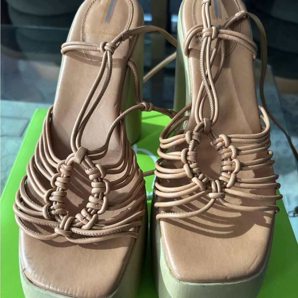 Sam Edelman Tan Strappy Platform Sandals